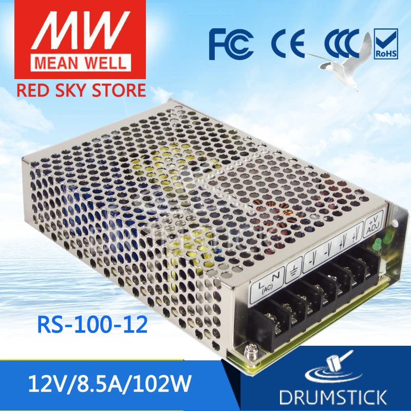 MEAN WELL Original RS 100 12 12V 8 5A Meanwell RS 100 12V 102W Single 