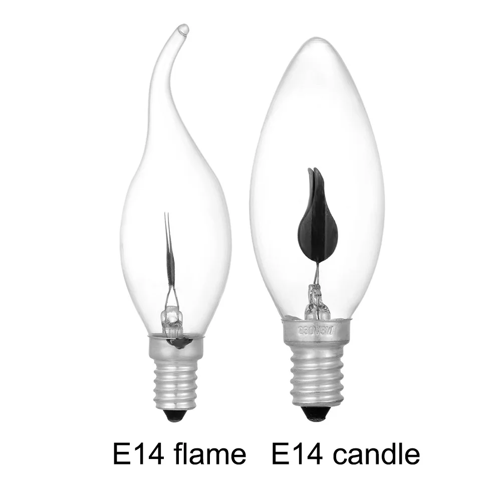 Горячий светодиодный лампочка эдисона E14 E27 3W пламя огонь освещение винтажный мерцающий эффект Вольфрам наконечник лампы лампа оранжевый красный