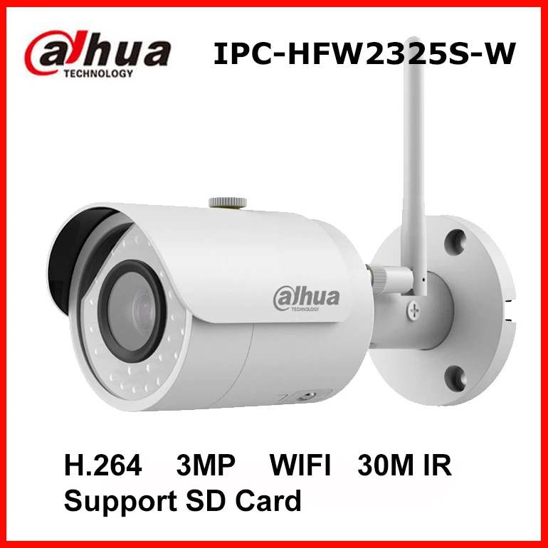 

Dahua Wireless IP Camera IPC-HFW2325S-W 3MP IR 30M Built-in WIFI SD Card Slot Network Outdoor Bullet IP WIFI Camera CCTV Camera