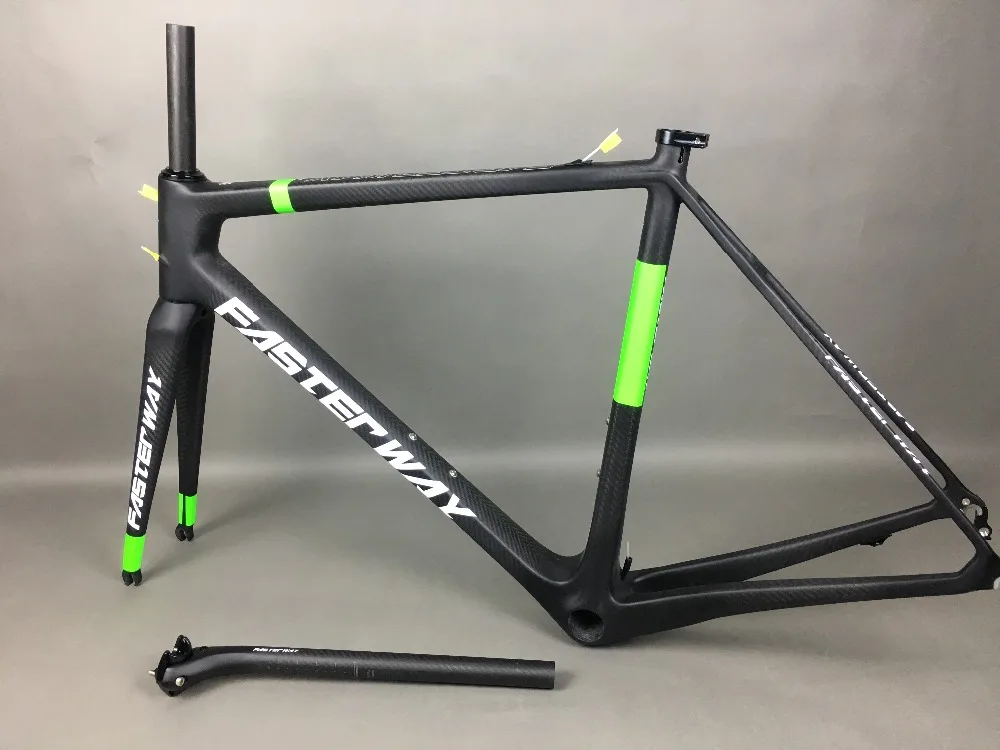 Discount classic design FASTERWAY PRO full black with no logo carbon road bike frameset:carbon Frame+Seatpost+Fork+Clamp+Headset,free ems 43