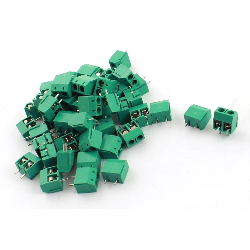 

50Pcs 300V 15A 2Way PCB Board Screw Terminal Block Connector 5mm Pitch