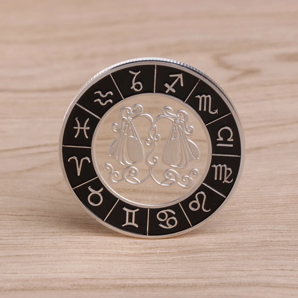 12 созвездий памятная монета покрытая серебром Созвездие Скорпион Рак Лев Стрелец сувенир художественная коллекция C42