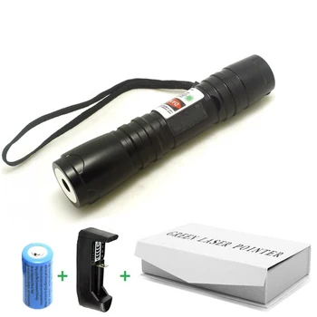 

619 Green Laser Pointer High Power 532NM Bright Single Point Astronomical Lazer Pen + 16340 Battery + Charger + Gift Box
