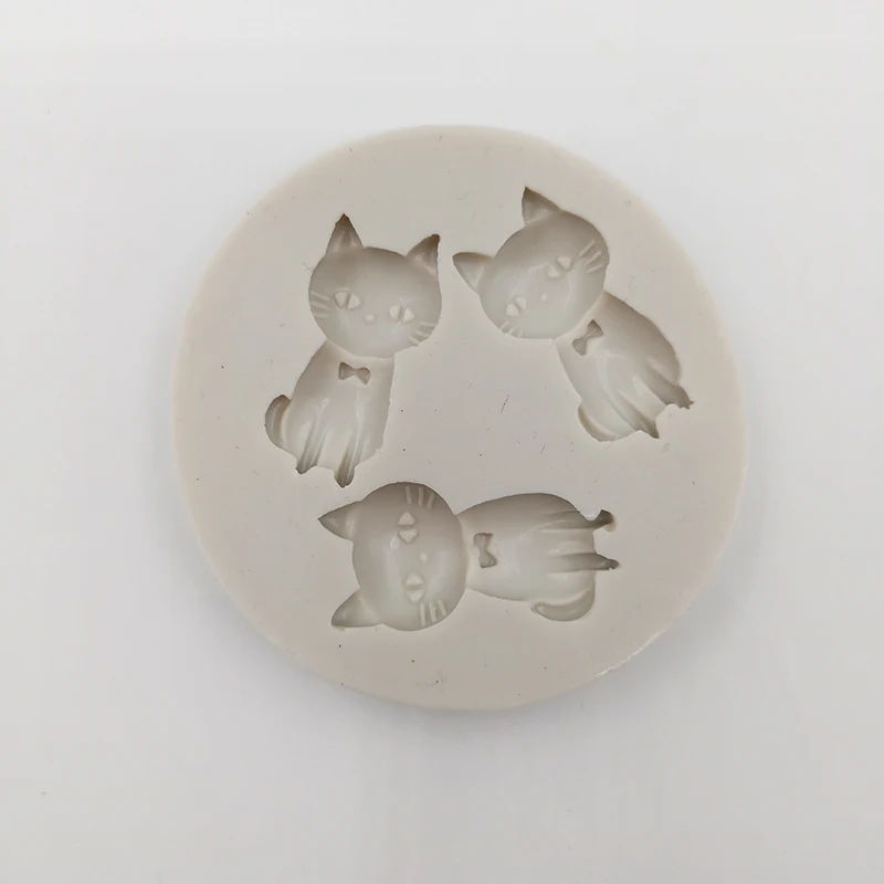 

minsunbak Cake Tools Three Kittens Silicone Mold Cake Fondant Decoration Tool Chocolate Gumpaste Mold