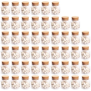 50 шт Набор 47*50 мм 50 мл стеклянные бутылки банка Желая бутылка Пустой Образец хранения с пробками горячая Распродажа-прозрачный