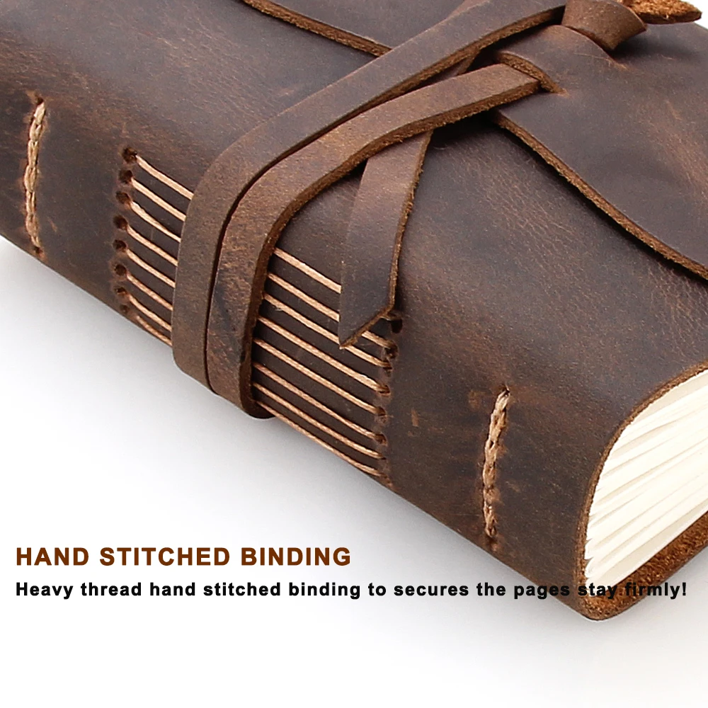 Leather Journal Travel Notebook, Handmade Vintage Leather Bound Writing Notebook for Men & Women, Unlined Travel Journal to Writ Leather Journal Travel Notebook, Handmade Vintage Leather Bound Writing Notebook for Men & Women, Unlined Travel Journal to Writ