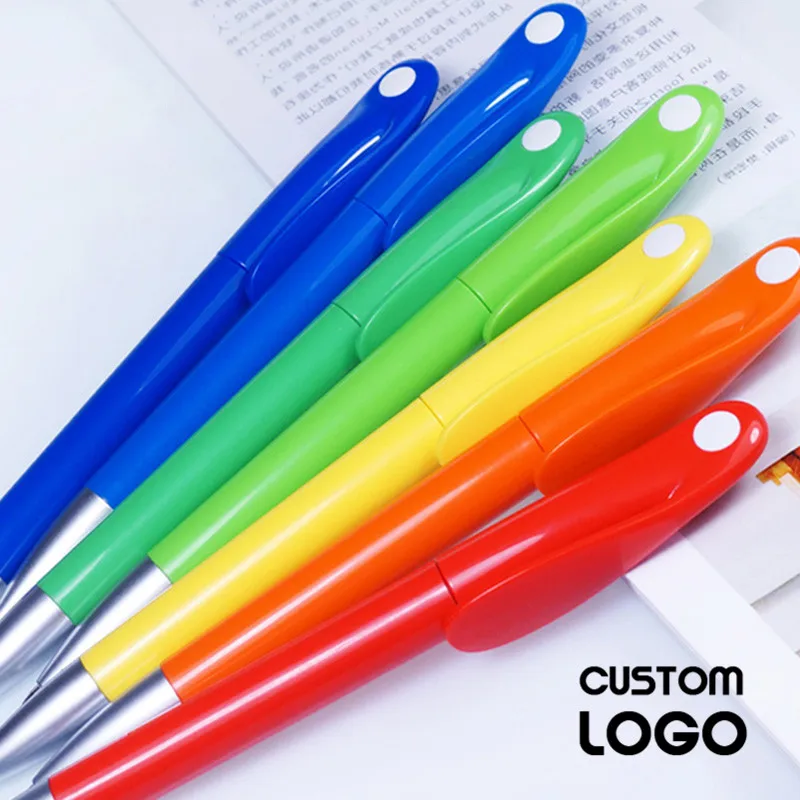 

200pcs/lot 0.5mm Rotating Plastic Gel Pens Advertising Conference Business Special Pens Students Stationery Custom Printing Logo
