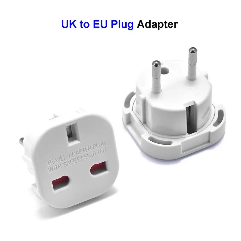 10pcs European EU Germany Power Adapter 2 Pin UK To EU German AC Travel Plug Adapter Outlet