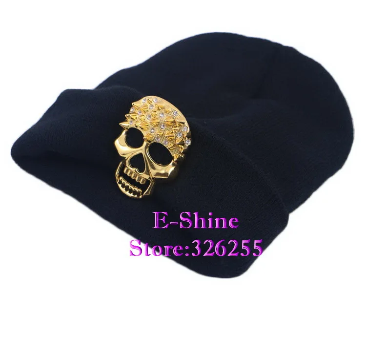 Cheap promotion new popular unisex novelty metal Gold skull head hip