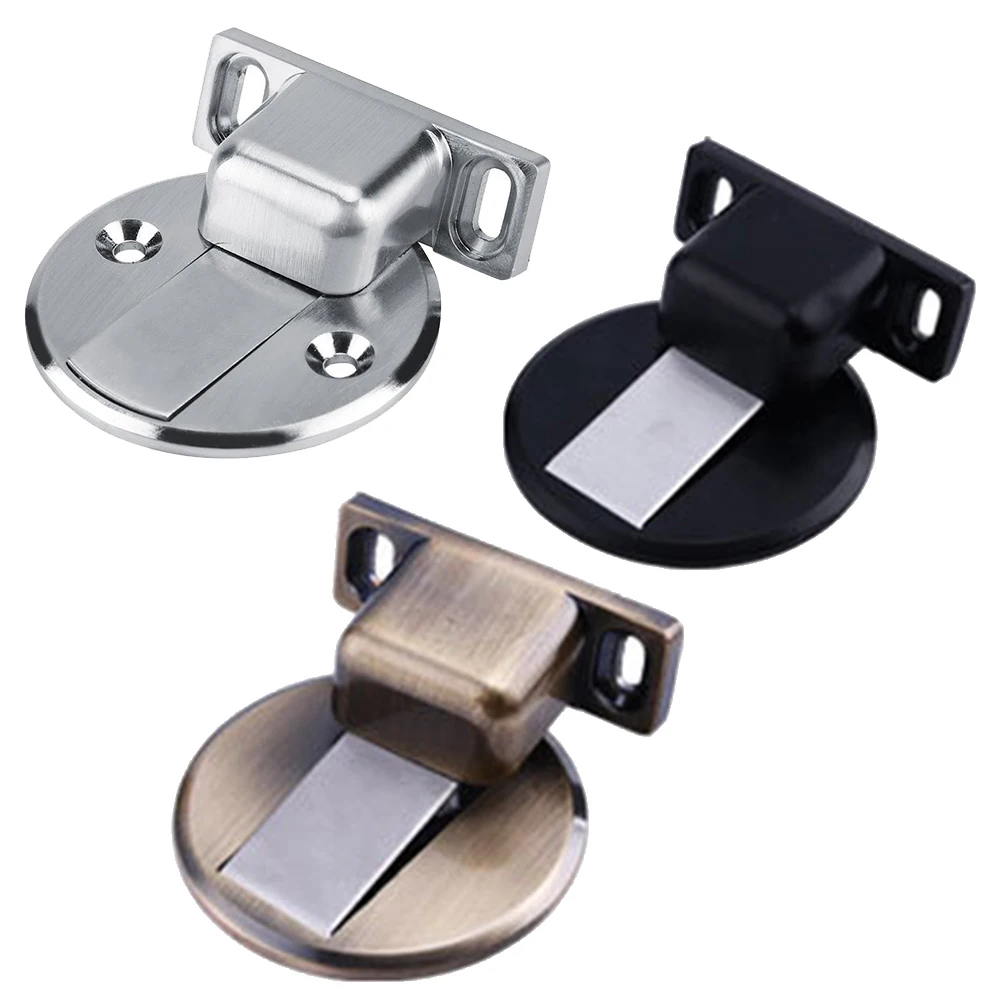 1pcs Punch free Stainless Steel Magnet Door Stopper Magnetic Nail-free Door Holder Toilet Glass Door Hidden Doorstop Hardware