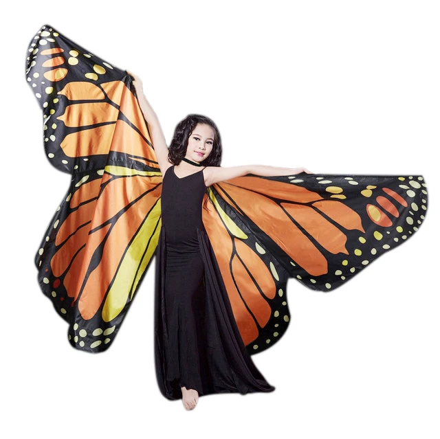 2018 Butterfly Kids 배꼽 춤 의상 어린이 Isis Butterfly Wings 대 한 어린이 배꼽 춤 날개 및 스틱