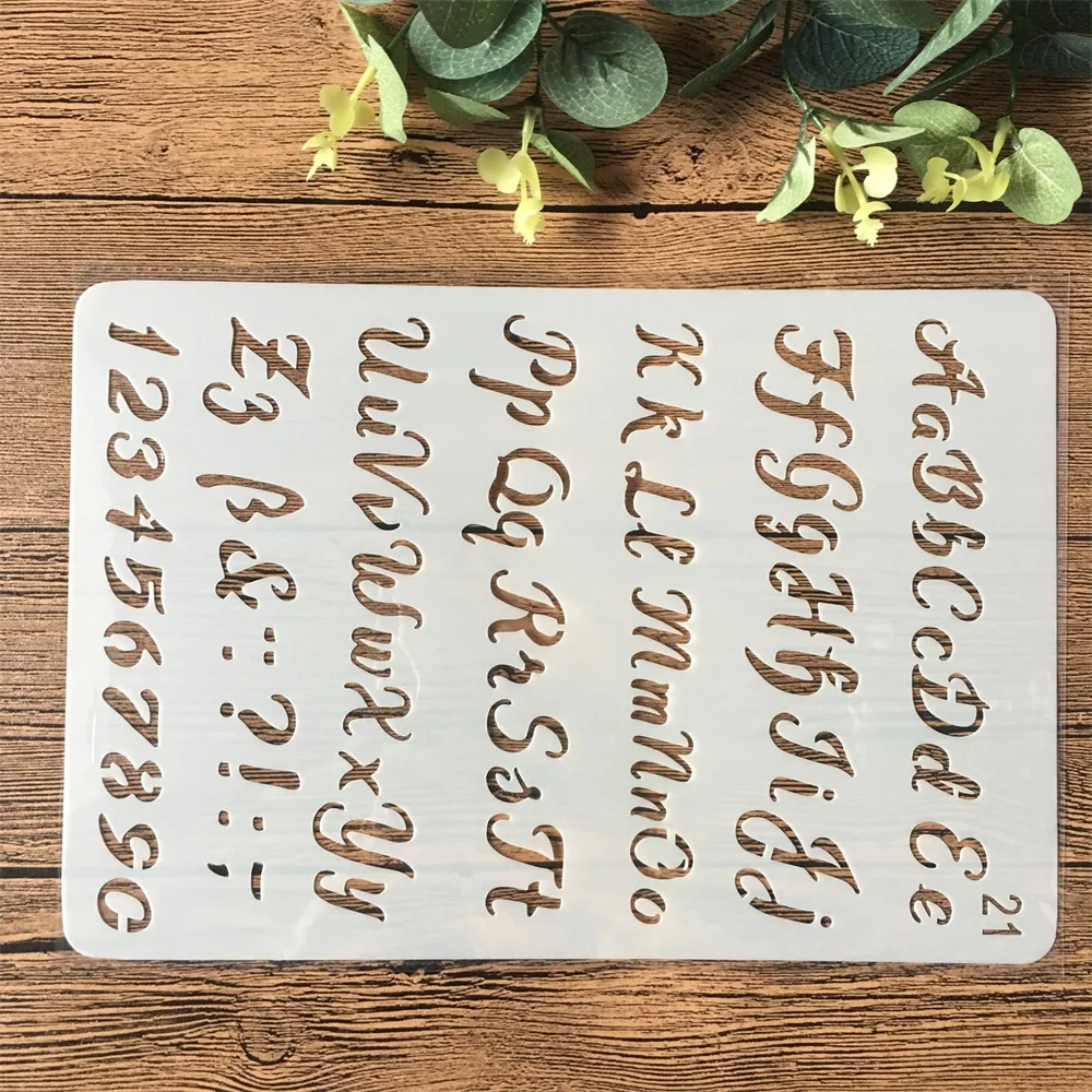 26 см алфавитные буквы DIY ремесла трафареты для рисования | Трафареты -32984318264