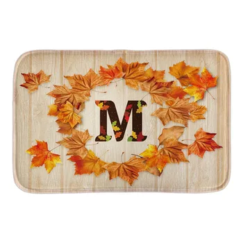 

26 Alphabet Letter Maple Monogram Door Mat Yellow Fall Indor Mat Digital Print Kitchen Mat Carpet Soft Bathroom Mat Good Gift