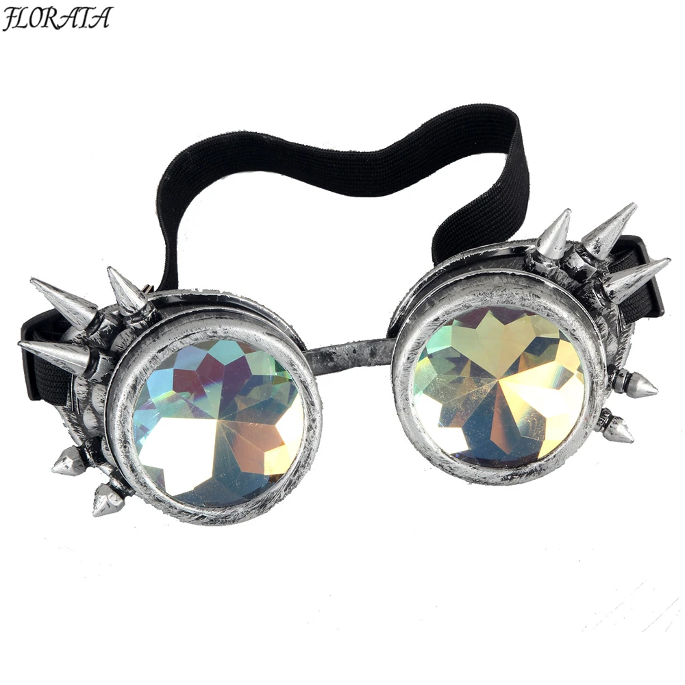 Black Vintage Spiked Steampunk Goggles Glasses Welding Cyber Punk Gothic Goggles