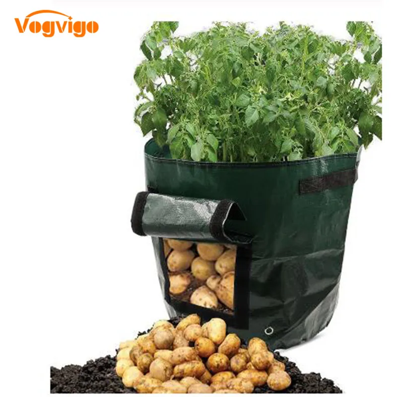 VOGVIGO DIY картофеля расти ящик для комнатных растений, из полиэтиленовой ткани посадки контейнер сумка овощная садоводческая утепленная горшок-плошка рост посевов сумка