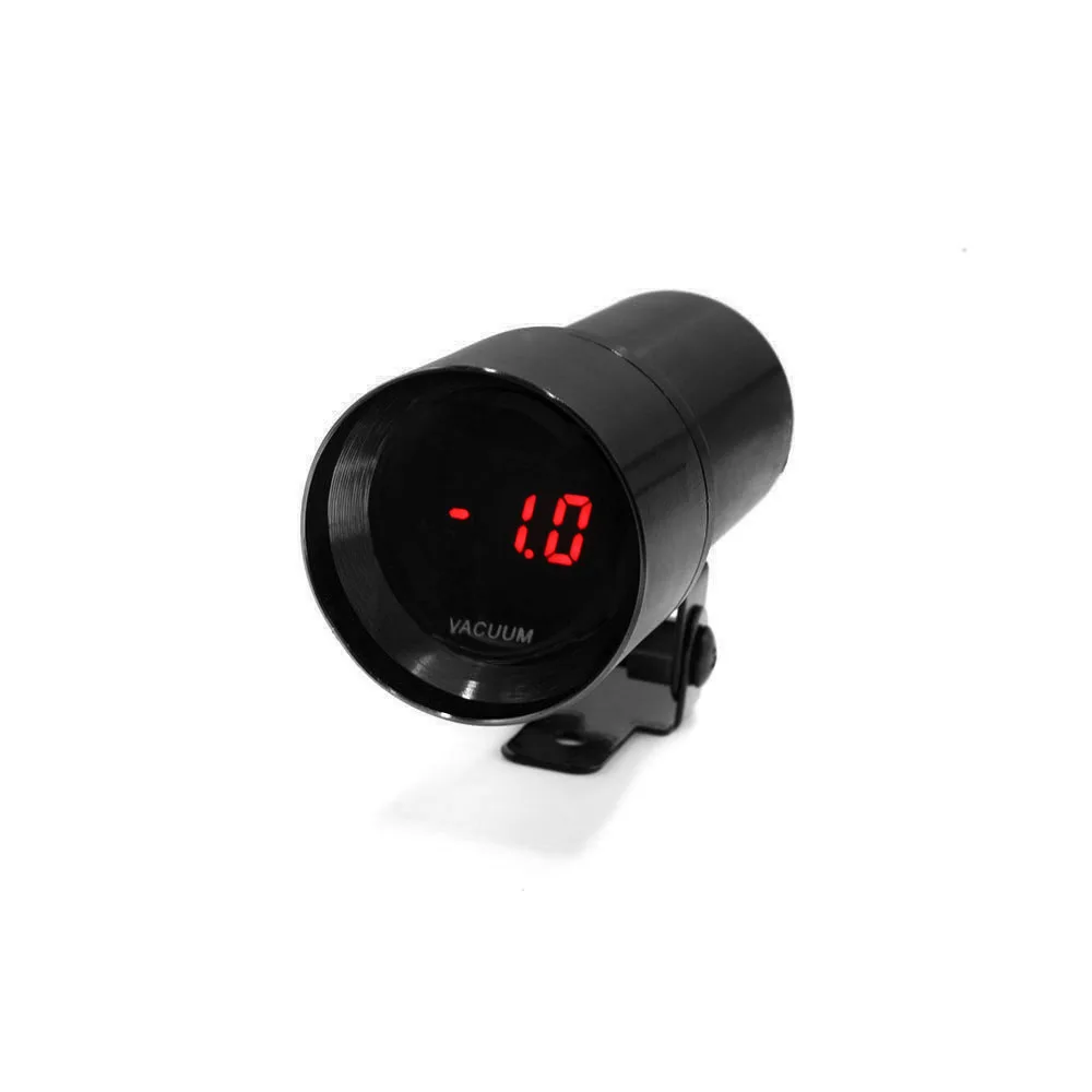 37 мм 12 в цифровой автомобильный вакуумный манометр-1~ 0 бар красный светодиодный мини дымовой объектив метр фиолетовый с датчиком черный YC100151-BK