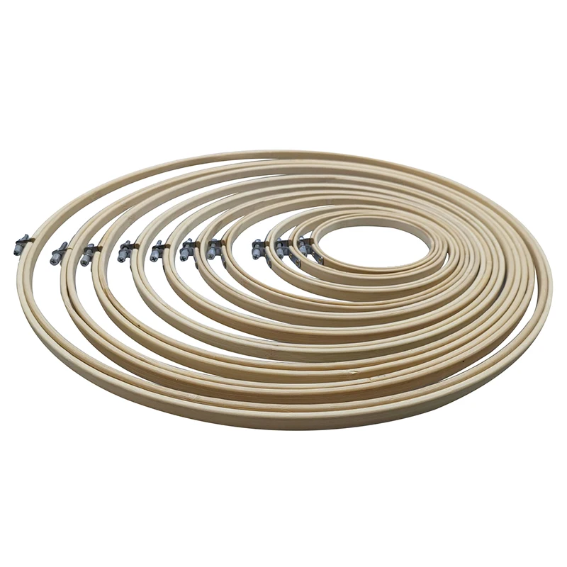 Bamboo Needlecraft Embroidery Hoop Sewing Tools Cross Stitch Frame Round Loop