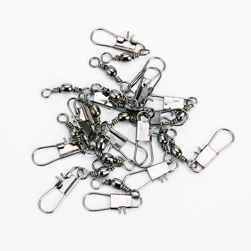 

50pcs fishing accessores Alloy swivels interlock snap fishing lure tackles winter fishing gear accessories Connector copper