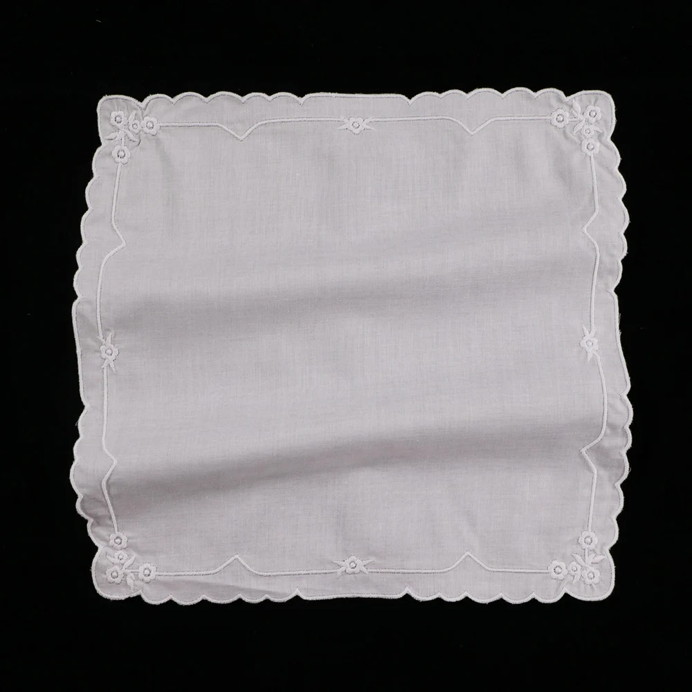 C008: 1 шт Женский/Дамский свадебный подарок Белый Премиум хлопок чистый крючком носовые платки кружевные носовые платки