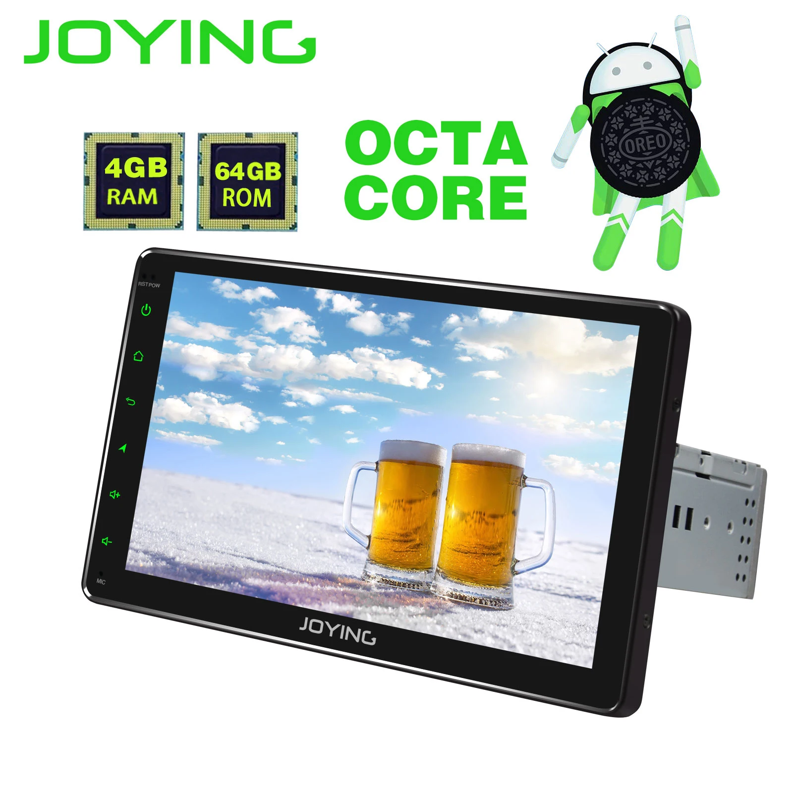 Cheap JOYING autoradio Android 8.1 4GB RAM&64GB ROM Octa Core stereo 9"HD Screen universal head unit radio player support 4G SIM Card 1