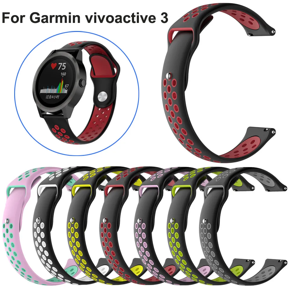 Ремешок для часов замена мягкий силиконовый ремешок для Garmin vivoactive 3 20 мм ремешок страпон relogio наручные часы ремень