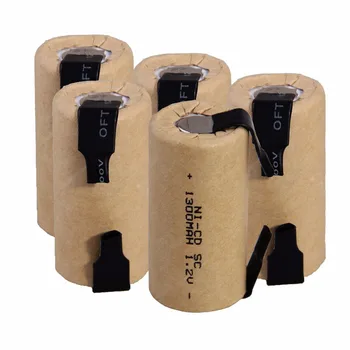 

5 pcs SC 1300mah 1.2v battery NICD rechargeable batteries for emergency light toy equipment power for electric screwdriver