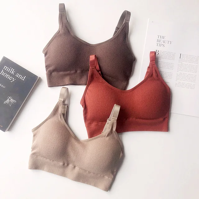 US $2.09 Running Gym Yoga Bra For Cup AD Crop Top Women Fitness Top Seamless Sports Bra Push Up Sport Bra T