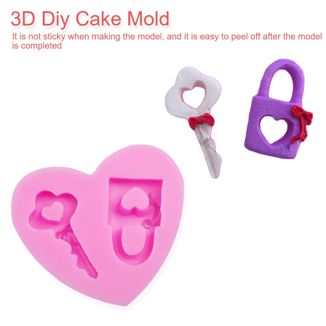 

Cake Decorating Tools Lock silicone Love shape key fondant silicone mold for cake decorating tools cooking Sugar craft
