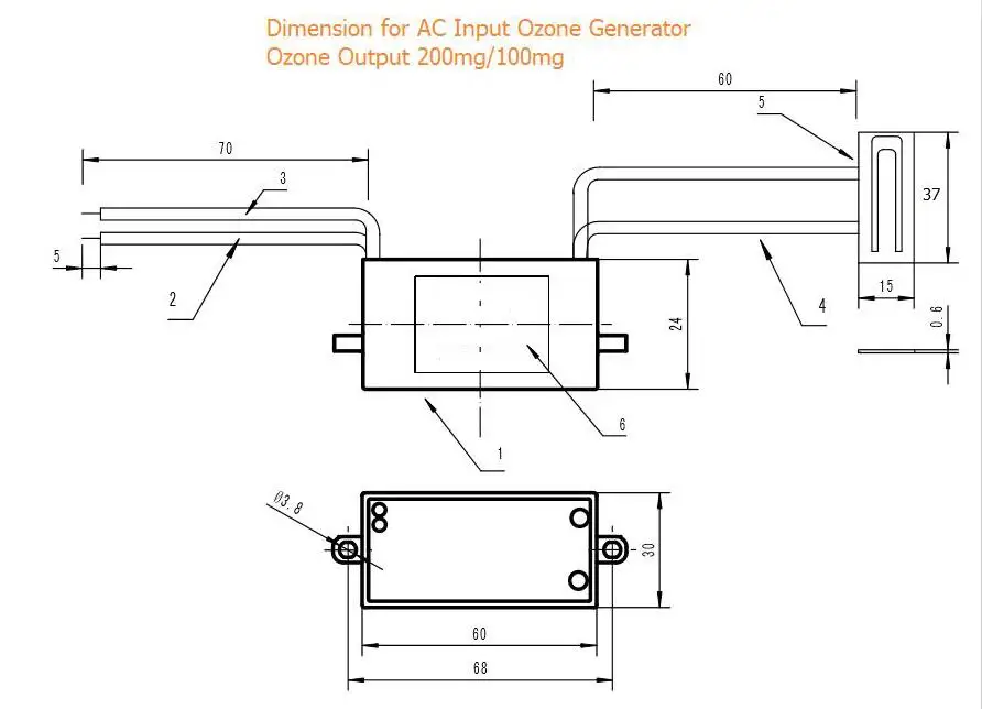 DC12V/24 V AC110V/220 V Керамика генератор озона пластины 200 мг/ч для очиститель воздуха 12 шт./лот