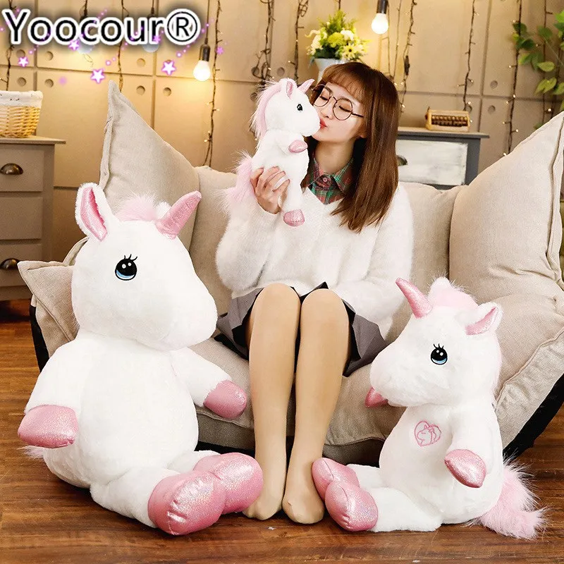 35-120cm Large Unicorn Plush Toy Soft Stuffed Popular Cartoon Unicorn Doll Animal Horse Toy High Quality Toys for Children Girl