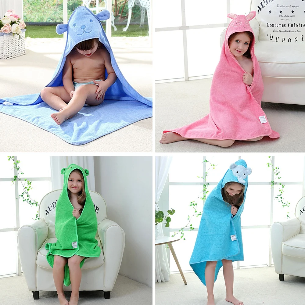 1 x Baby Towel Baby Boys Girls Spring Animal Hooded Bath Towel Children Cartoon Towel Home Bathroom Supplies