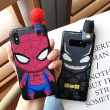 Милый 3D чехол для телефона с героями Мстителей для iphone XS, XR, 4S, 5S, 6, 6 S, 7 P, 8, 8 Plus, задняя крышка с изображением Человека-паука, Железного человека
