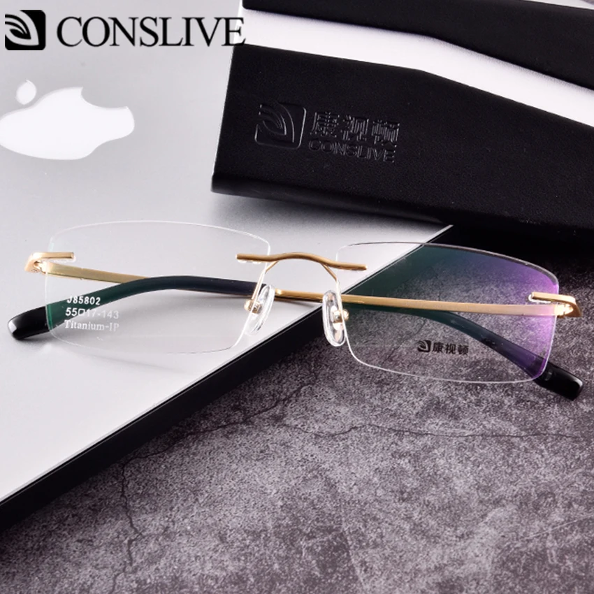 

Rimless Titanium Glasses Frames for Men Myopic Nearsighted Rimless Eyeglasses Man Optical Glass Spectacles Frame J85802