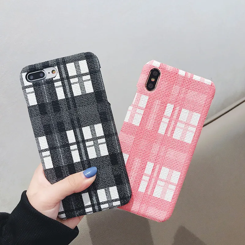

VOVTA Grid Phone Case For Apple iPhone X 8 7 6S 6 Plus Lattice Cute Fashion Soft Back Cover Cases For iPhone 10 XS MAX XR case