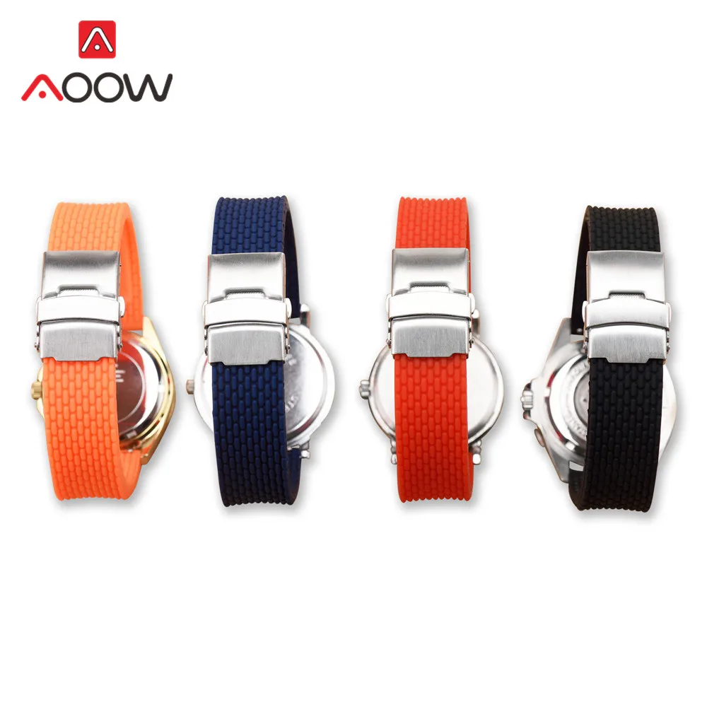 Silicone Strap with Folding Buckle – Quick Release Rubber Bracelet in Multiple Sizes