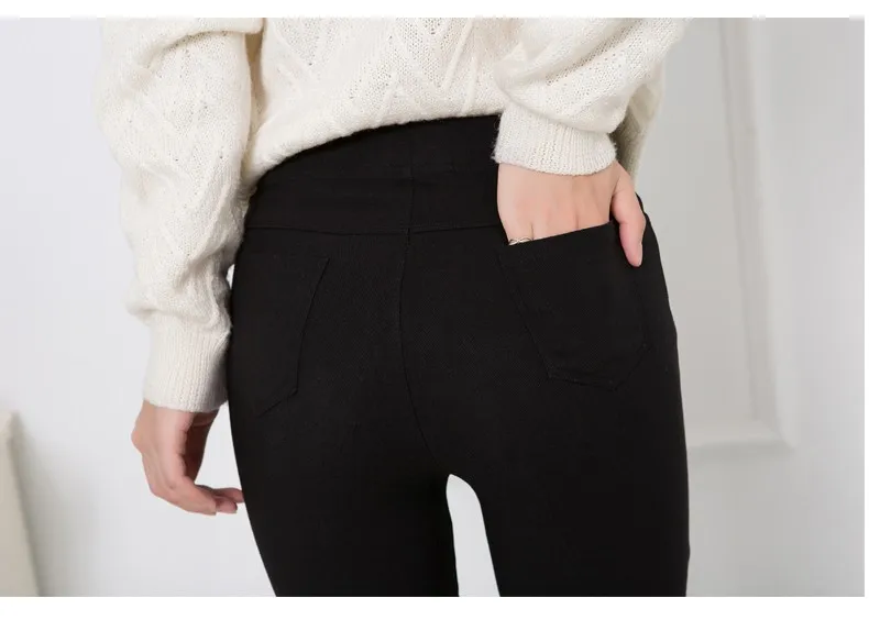 Новая мода, высокая эластичность, хлопок, женские черные рваные джинсы с высокой талией, рваные, с дырками, до колена, узкие брюки-карандаш, узкие Капри k160