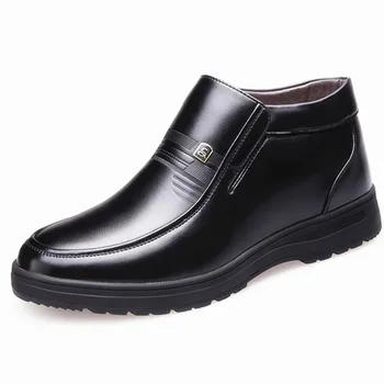 

Hot Sale Men Waterproof Warm Shoes Fashion Men Shoes Genuine Leather Winter Boots Men Comfortable Ankle Boots Homme