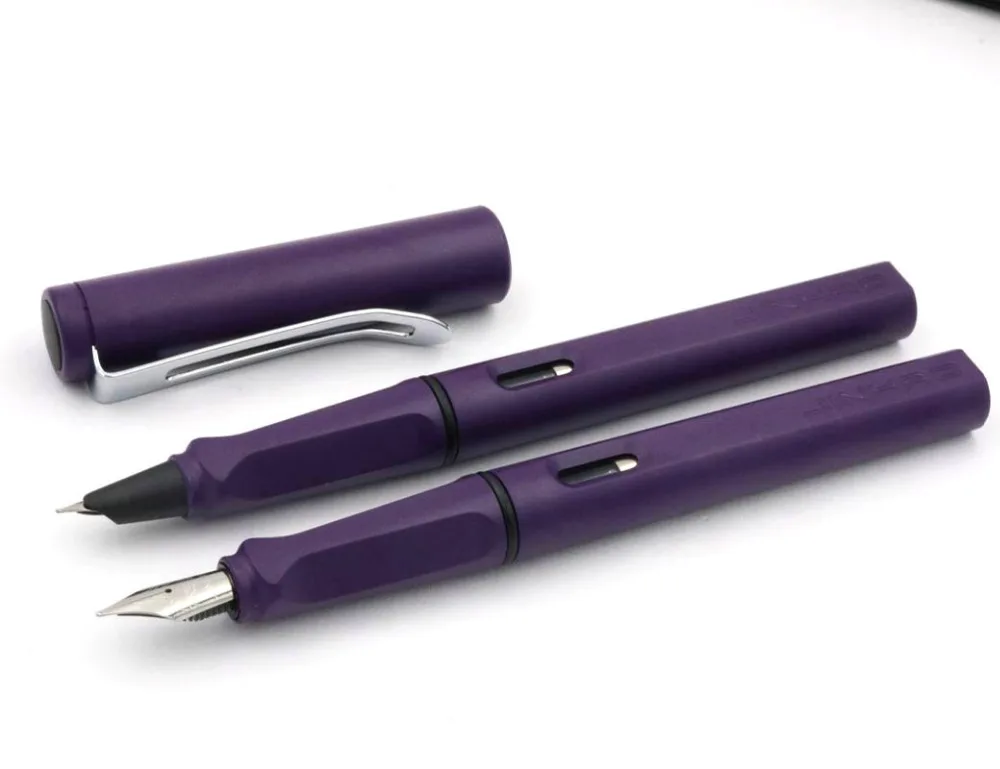 

jinhao 599 matte purple Lacquerred SilverTrim M Nib Fountain Pen