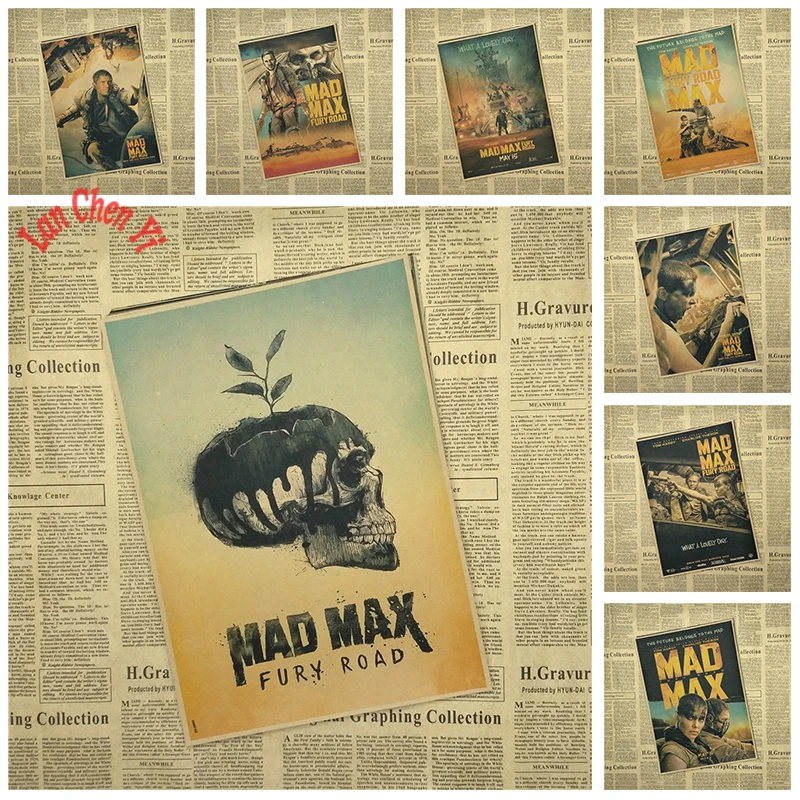 

Classic Movie Mad Max 4 Kraft Paper Poster Bar Cafe Vintage High quality Printing Drawing core Decorative Painting