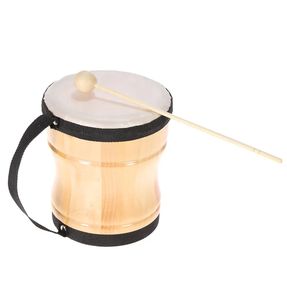 Kids Children Wood Hand Bongo Drum Musical Toy Percussion Instrument with Stick Strap Kids Children Wood Hand Bongo Drum Musical Toy Percussion Instrument with Stick Strap