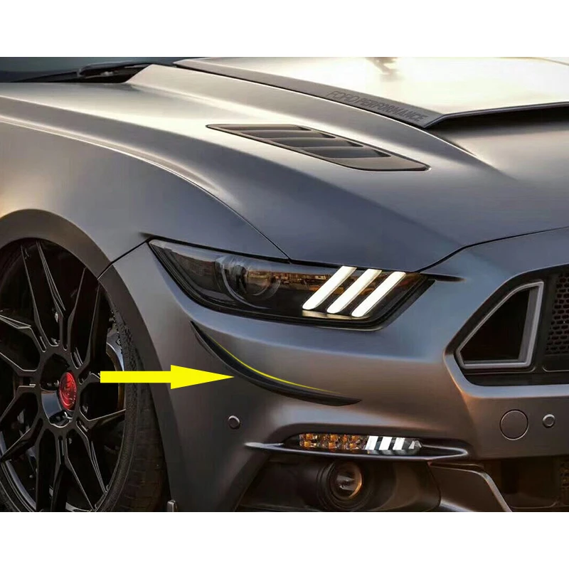 QHCP передний бампер автомобиля разветвители губ Spolier PP пластиковые боковые фартуки подходят для Ford Mustang