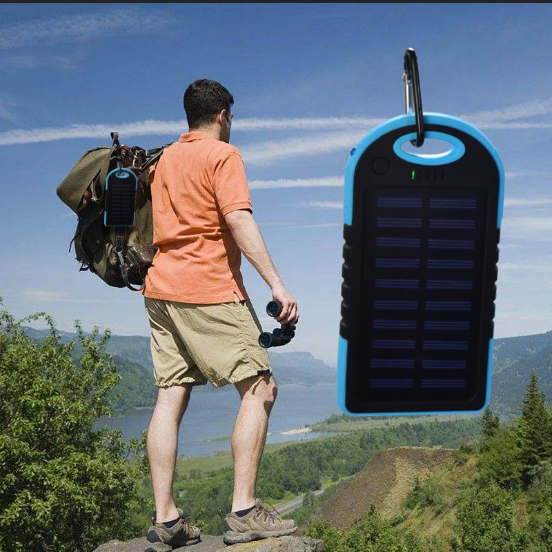 8000mAh Solar Power Bank Portable Waterproof Solar Charger Dual-USB External Battery Power Bank Full Screen LED Light Backup 8000mAh Solar Power Bank Portable Waterproof Solar Charger Dual-USB External Battery Power Bank Full Screen LED Light Backup