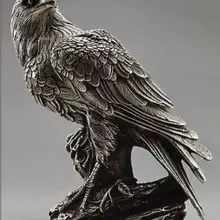 Изысканный китайский коллекционный Декор старый ручной работы тибетский серебряный Орел на органайзер для елки и статуи