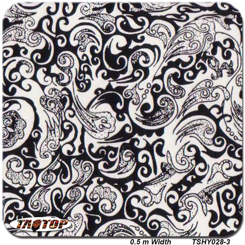 HYDROGRAPHIC FILM HYDRO DIPPING WATER TRANSFER FILM FLORAL PAISLEY PATTERN BLACK 