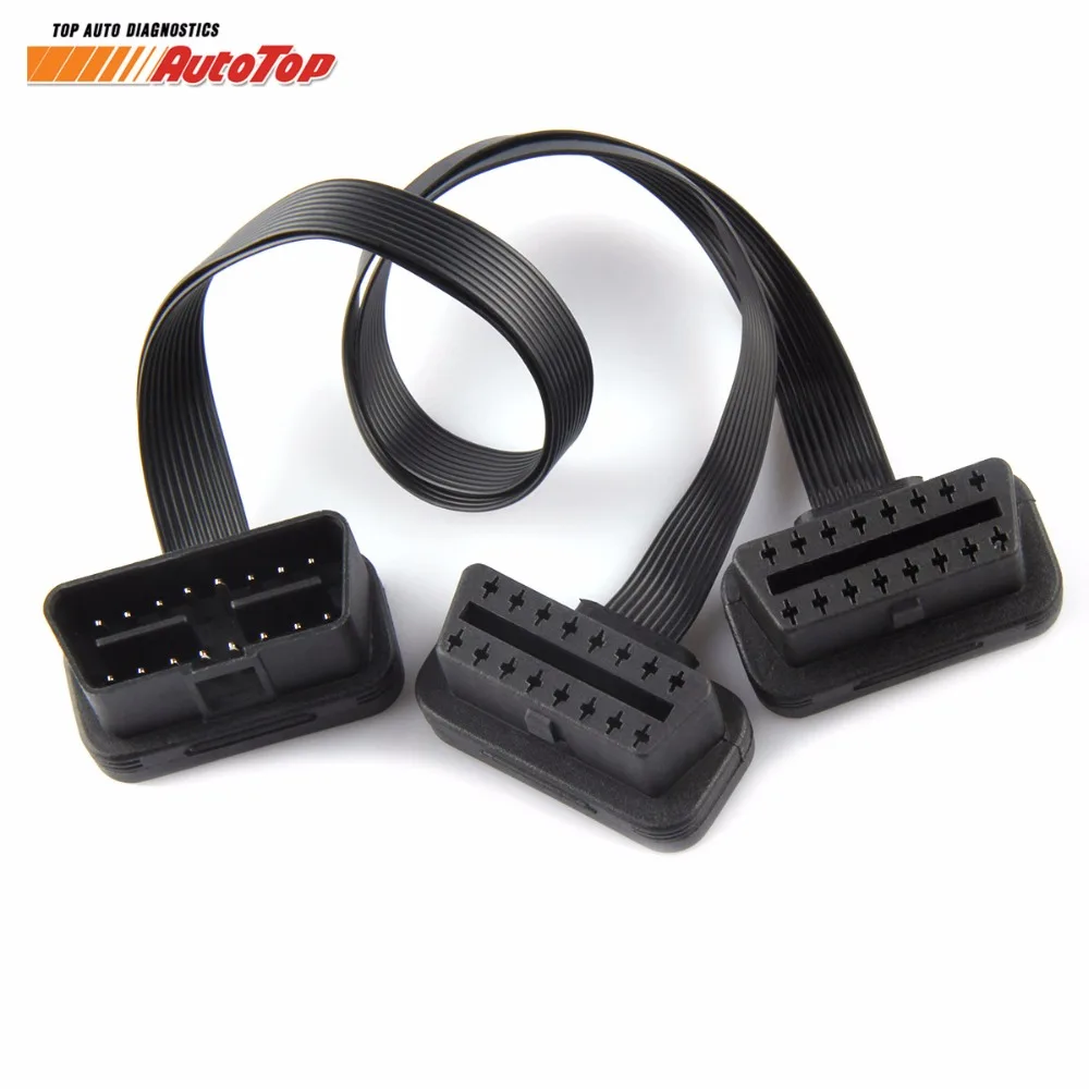 Лучшее качество OBD2 Удлинительный кабель 16 Pin 1 штырь к 2 Женский OBD II разъем