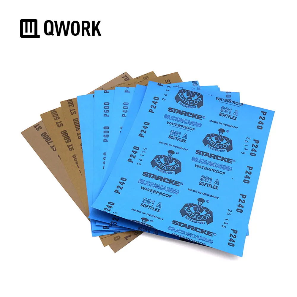 QWORK 28 см x 23 см (11 "х 9") wet & Dry шлифования Бумага лист для полировки древесины драгоценный металл автомобилей и мебель абразивный песок Бумага