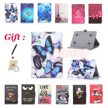

Universal Cartoon Pu Leather Case for Philips E Line 4G TLE821L 8 inch Tablet Cartoon Protective Stand Case cover + 2 gifts