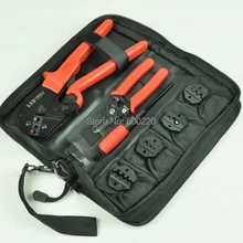 Набор обжимных щипцов для обжимных клемм с Кабельным Зачистки и резаком, отвертка и сменные штампы, набор обжимных инструментов