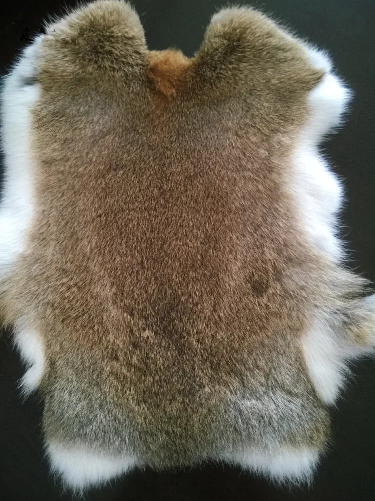 

Tanned rabbit fur natural mix color real rabbit skins
