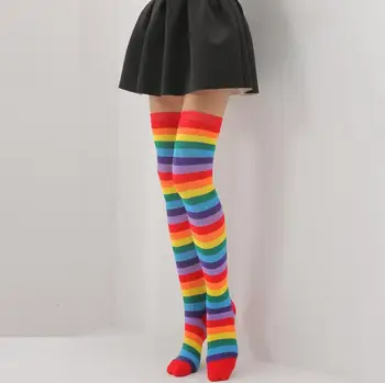 Pastel Rainbow Thigh Highs 2